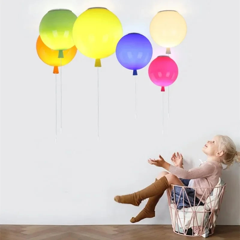 Kids' Balloon Pendant Chandelier LED Hanging Lamp for Living Room