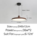 Retro Walnut Chandelier: Stylish Wood Grain Home Decor Lamp for Dining, Bedroom, Living Room