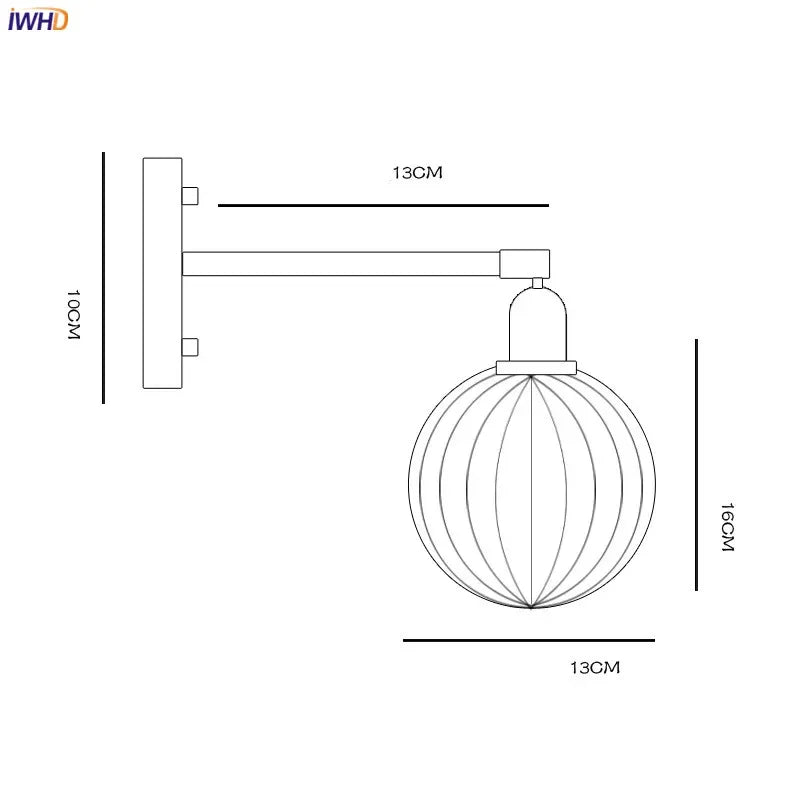Glass Ball Wall Sconce Modern Wandlamp Stair Light for Bedroom Bathroom Mirror