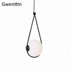 Nordic Glass Ball Pendant Lamps Water Drop LED Light Fixtures for Home Decor