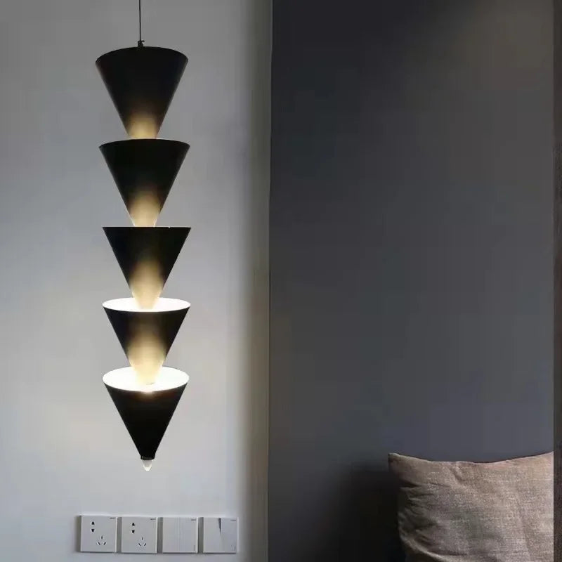 Tapered Cone Pendant Lamp - Modern Bedroom Chandelier for Stylish Corridor and Living Room
