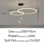 Circle Ring Pendant Light Chandelier Modern Living Room Bedroom Lamps Ceiling Luminaire