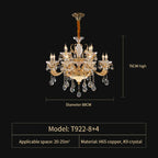 European Crystal Chandelier | Luxe Villa Hall Lighting | Zinc Alloy Middle Floor Lamp