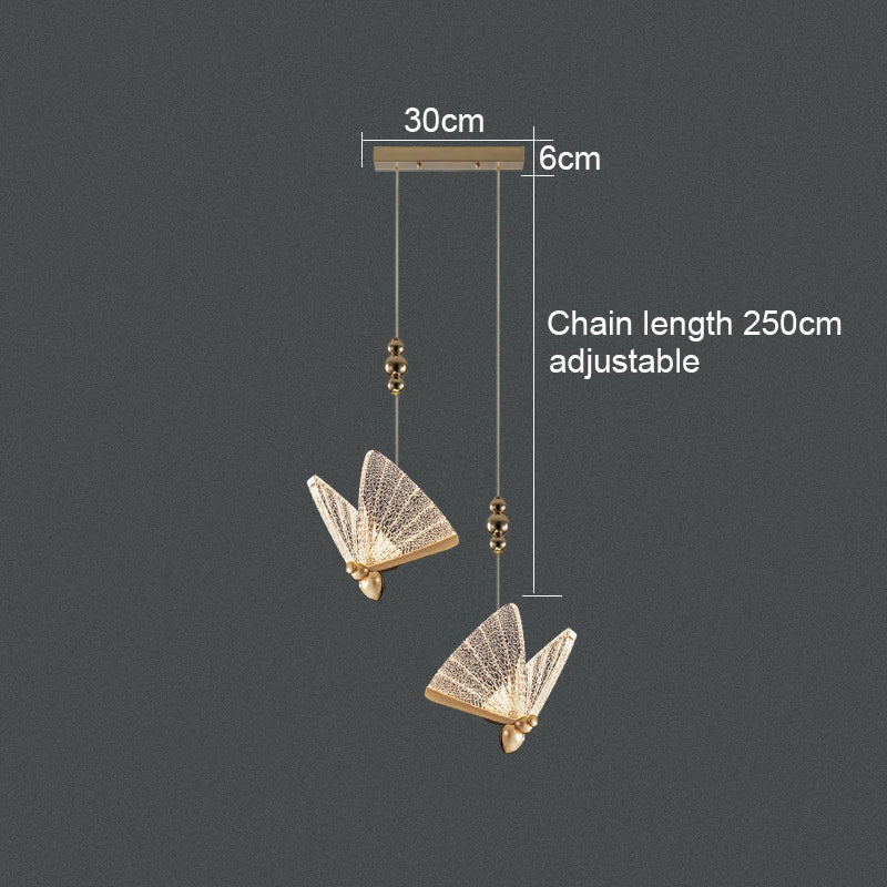 Acrylic Butterfly Chandelier Ceiling Lamp Indoor Lighting