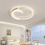 Circle LED Ceiling Lamp | Minimalist Round Iron Dimmable Bedroom Light Fixtures