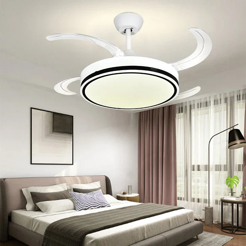 LED Invisible Fan Lamp Modern Ceiling Chandelier for Living Room Bedroom