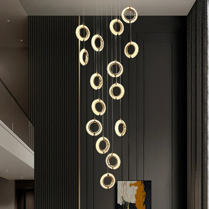 Modern Ring Chandelier for Living Room, Dining Room, Bedroom - Villa Attic Lighting