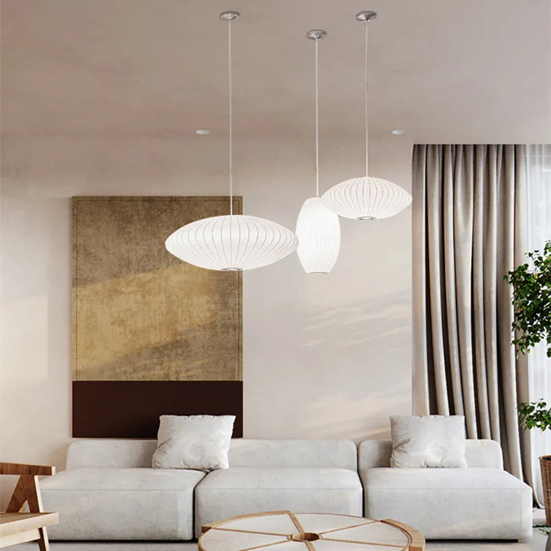 Silk Ball Pendant Lamp for Home, Shop, and Bar Decor