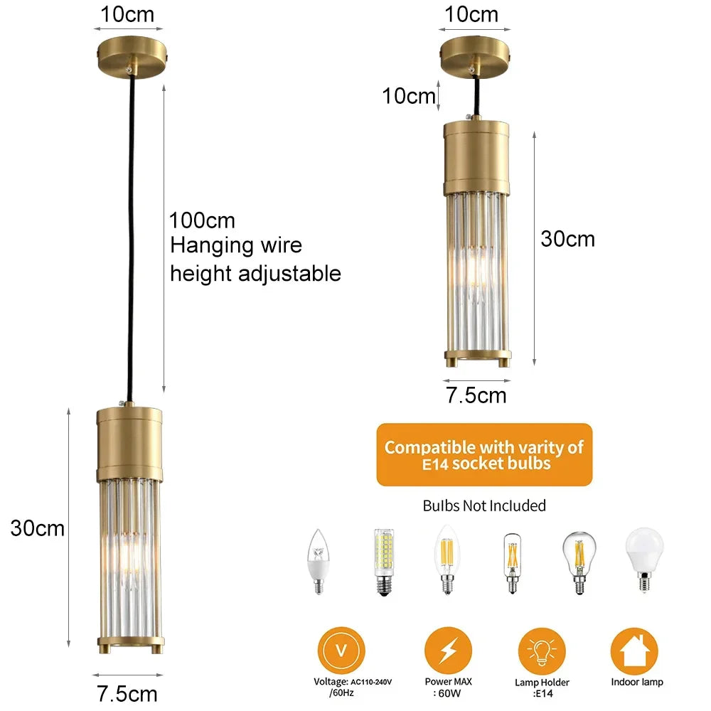 Glass Shade Pendant Lights for Kitchen Island - Adjustable Ceiling Chandeliers for Dining Room