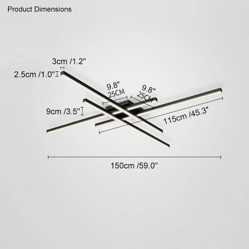 Black Chandelier LED Ceiling Lamp for Master Bedroom Living Room Energy Saving Light