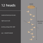 Butterfly Chandelier Staircase Suspended Loft Pendant Light for Living Room & Hallway