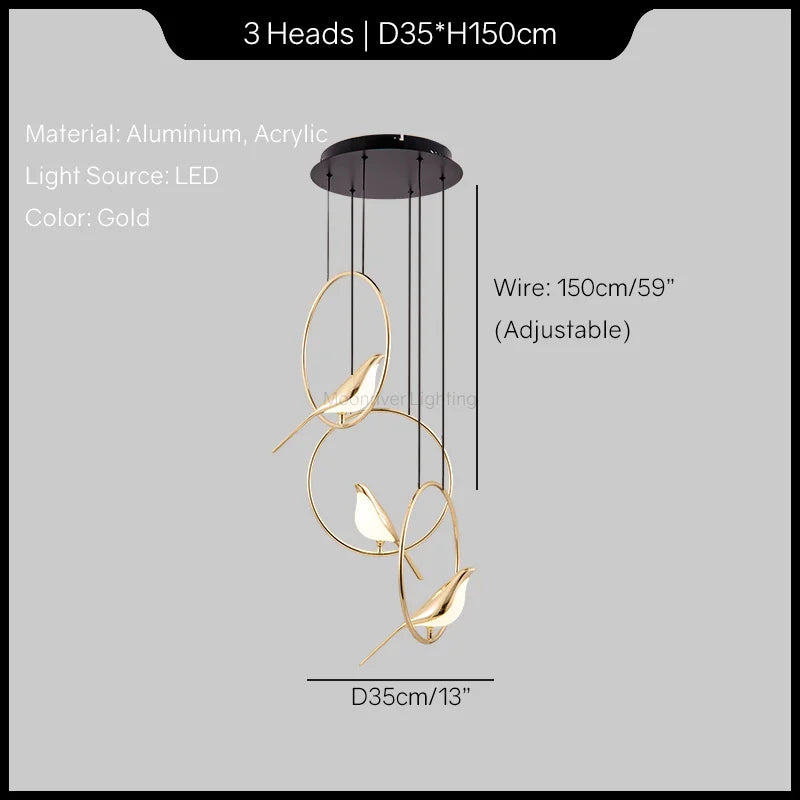 Modren Style Magpie Bird Chandelier Pendant Light for Children's Room