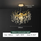 Luxury Gold Branch Crystal Chandelier for Modern Living Room and Home Hall
