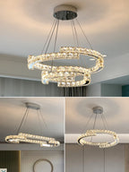 Crystal LED Pendant Lights Chrome Steel Modern Luxury Fixtures