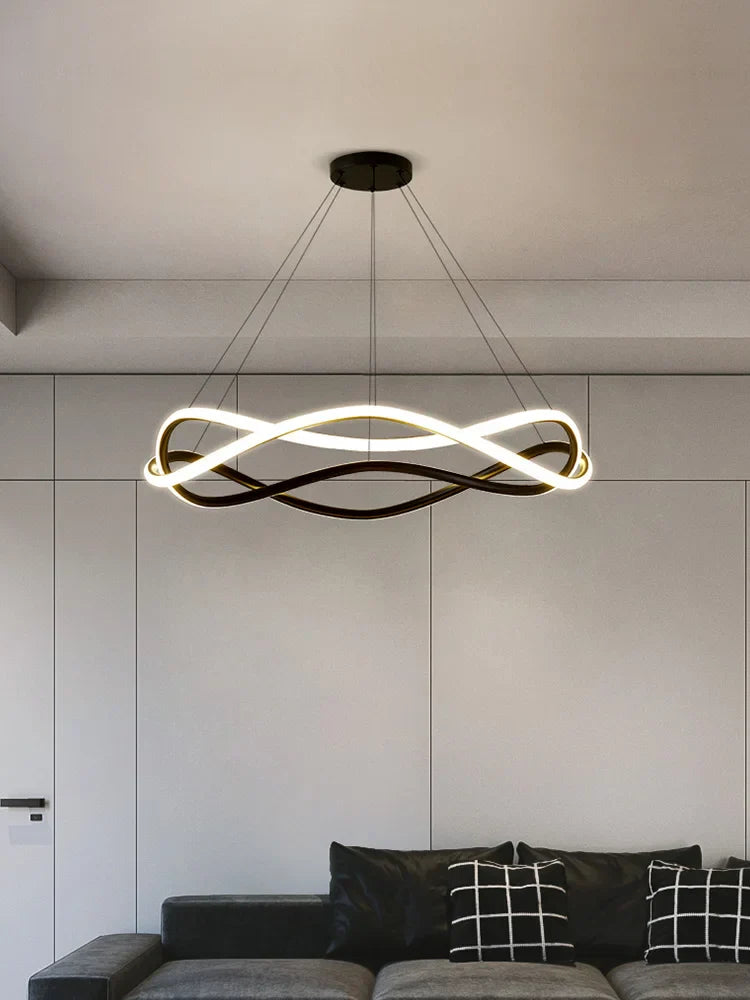 Nordic Circle Chandelier: Modern & Personalized Living Room Lighting