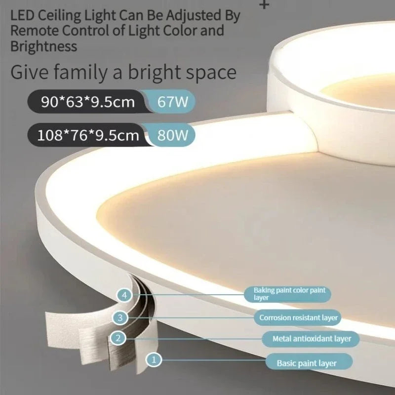 LED Ceiling Chandelier Lights with Remote Control for Living Room, Bedroom, Dining Room
