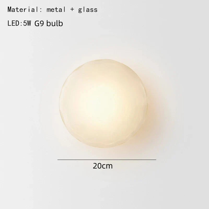 Nordic Glass Wall Lamp Modern Metal Light for Bedroom Parlor Restaurant Hallway