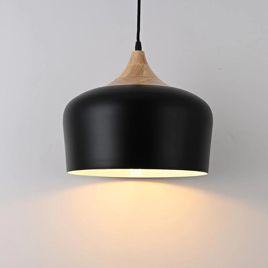 Nordic Wood Pendant Lights with Aluminum Shade for Home Restaurant Bar Hotel Café