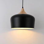 Nordic Wood Pendant Lights with Aluminum Shade for Home Restaurant Bar Hotel Café