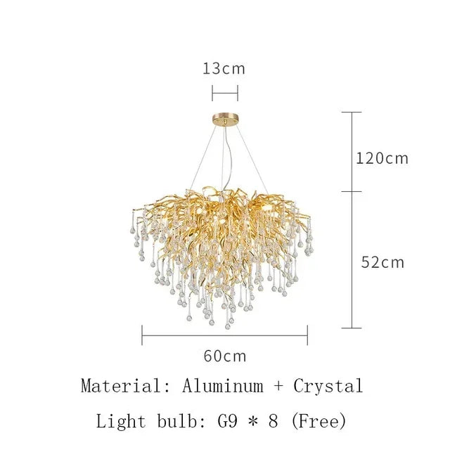 Gold Chandelier Glass Pendant Lamp for Home Decor - Modern Luxury Lighting