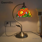 Stained Glass Tiffany Bedside Table Lamp for Home Bedroom Decor