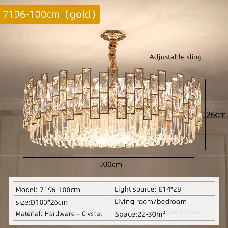 Crystal Chandelier: Postmodern Light Luxury for Living Room, Bedroom, Kitchen.