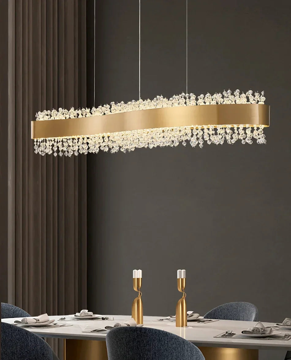 Modern Crystal Chandelier Pendant Lights LED Luxury Living Room Kitchen Island