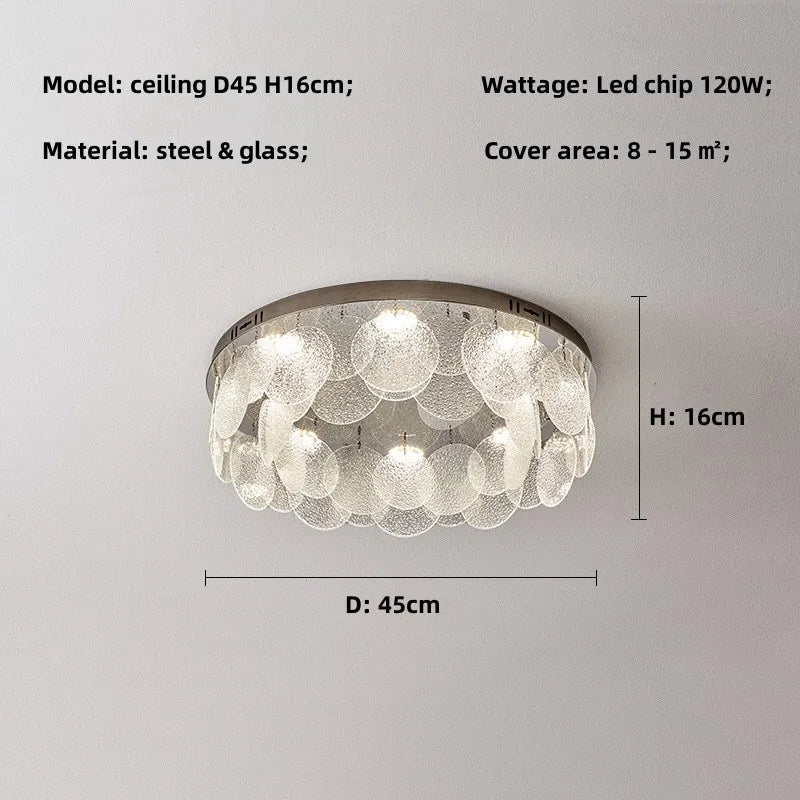 Modern Chrome Steel Ceiling Chandelier: Stylish LED Ceiling Lights for Living Room Décor