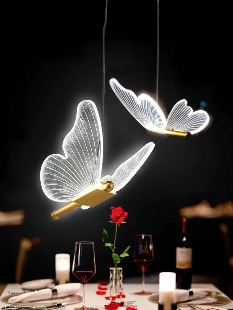 Butterfly LED Chandelier: Modern Acrylic Pendant Lighting for Home Decoration