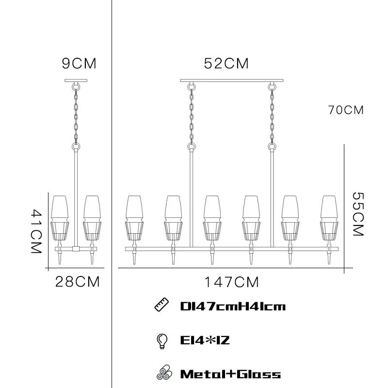 Gold Lustre Glass Chandelier: Modern Luxury Pendant for Living, Dining, Bedroom