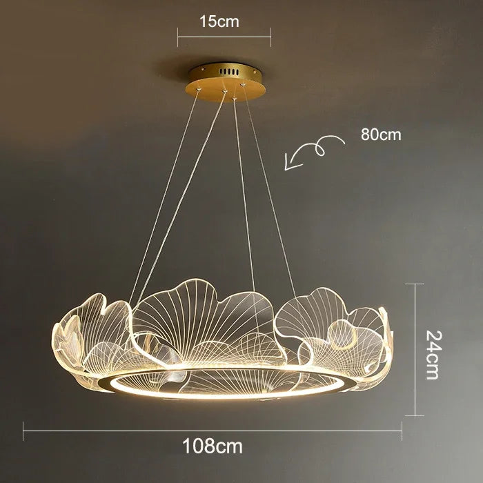 LED Lotus Leaf Ring Ceiling Chandelier by - Modern Living Room Dining Pendant Light