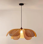 Petals Wicker Chandelier: Japanese Style Pendant Lights for Living Room