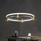 Black Ring LED Pendant Chandelier for Table Dining Living Kitchen Island Lighting