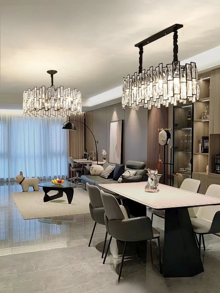 Luxury Crystal Chandeliers by Afralia™: Modern LED Pendant Lights for Living Room & Kitchen Island