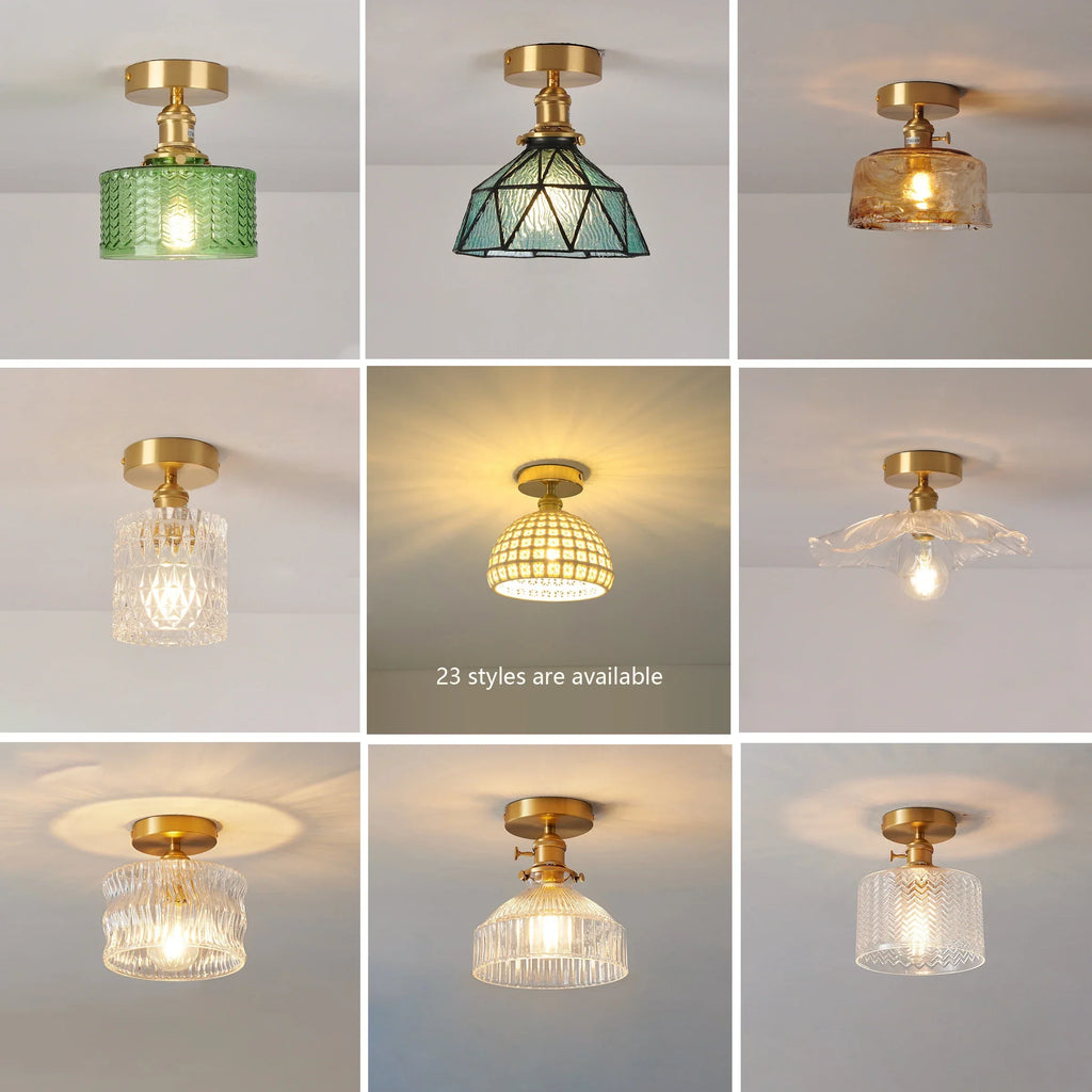 Glass Shade Pendant Ceiling Lamp for Kitchen Aisle Bedroom LED Lights Fixtures