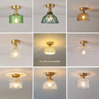 Glass Shade Pendant Ceiling Lamp for Kitchen Aisle Bedroom LED Lights Fixtures