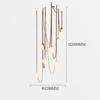 Duplex Wabi Sabi Designer Villa Belt Living Room Chandelier Nordic Ceiling Light