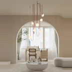 Glass Ball Pendant Lamp for Loft Living Dining Room, LED Lighting