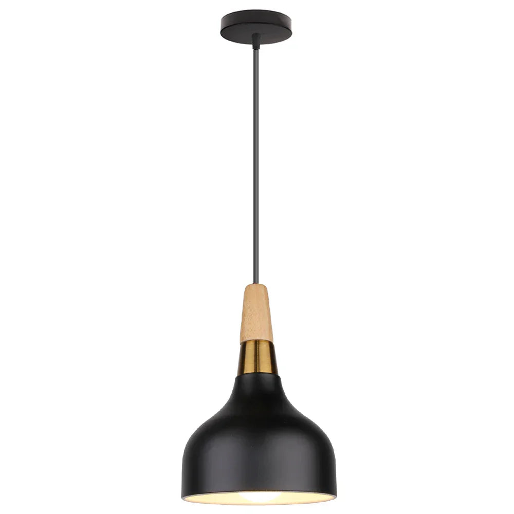 Wood Pendant Lamp: Nordic Macaron LED E27 Industrial Hanging Light for Home Decor