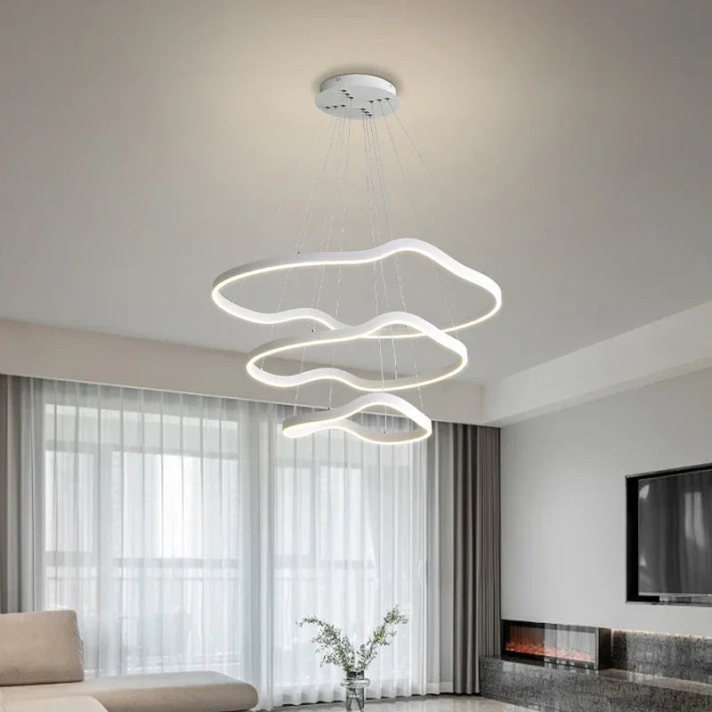Modern Curve Ring LED Pendant Chandelier for Living Dining Bedroom