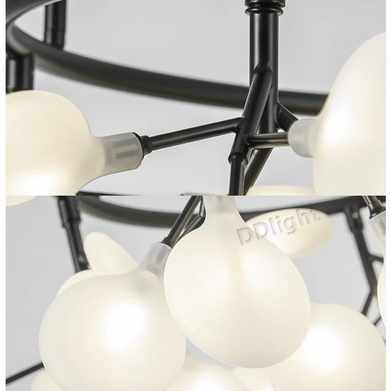 Firefly Nordic Hanging Chandelier, Modern Round Living Room Romantic Lamp