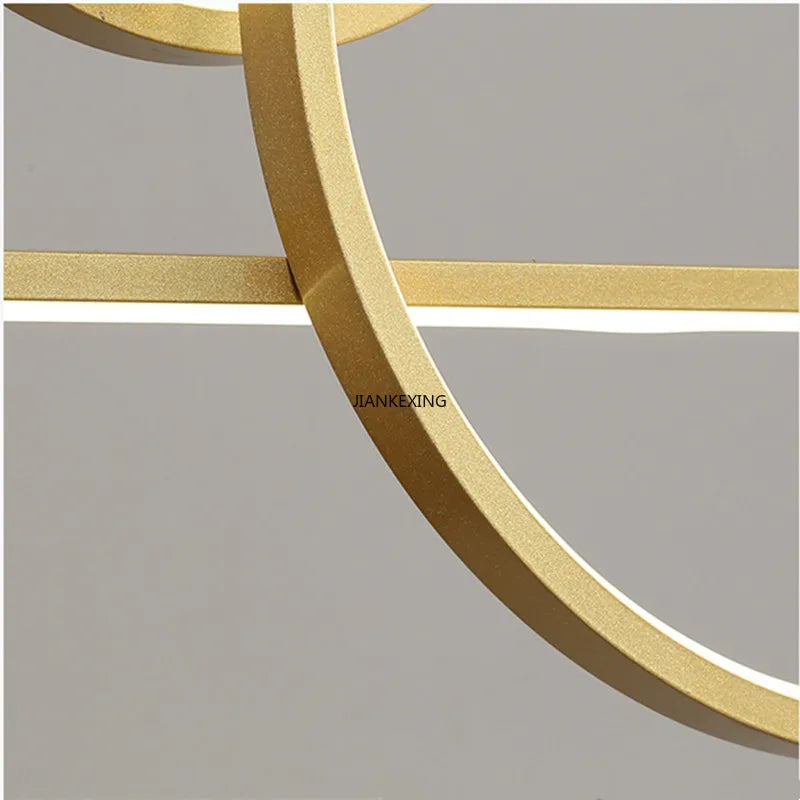 Gold Black Dimmable LED Chandelier for Dining Room Kitchen Bar Lighting