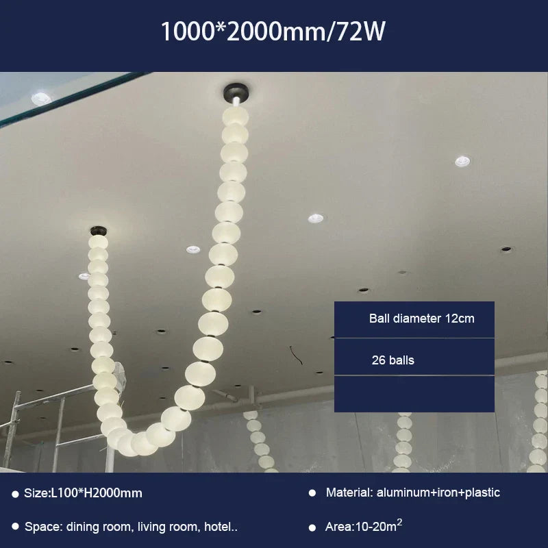 Pear Necklace Chandelier: Luxury Pendant Light Fixture for Living & Dining Rooms