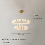 Nordic Ring LED Chandelier Acrylic Dimmable for Living Room Bedroom Hall