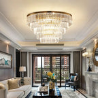 Crystal Chandelier: Modern Gold LED Lighting for Dining, Bedroom, and Living Room