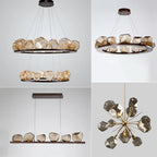 Rock Glass Chandeliers: Modern Indoor Pendant Lamps for Living Room, Bedroom & Restaurant
