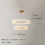 Nordic Ring LED Chandelier Acrylic Dimmable for Living Room Bedroom Hall