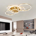 LED Rings Ceiling Chandelier for Decorative Living Room, Dimmable Indoor Lamps