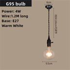 Art Deco Pendant Light with Switch - LED Bulb & Elegant Design for Indoor Decor