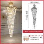 Luxury Crystal Chandelier for Duplex, Villa, Hotel Lobby, and Spiral Staircase